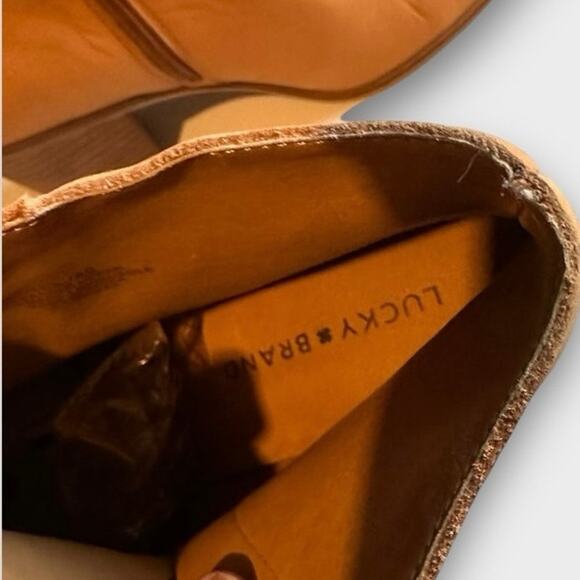 NEW Lucky Brand Tan Linnea 3 Leather Ankle Boots Women’s Size 10 (EU 40) - Picture 8 of 8